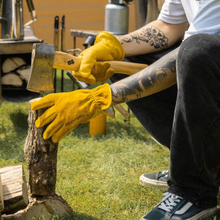 Перчатки кожаные Naturehike NH20FS041, размер L, желтые