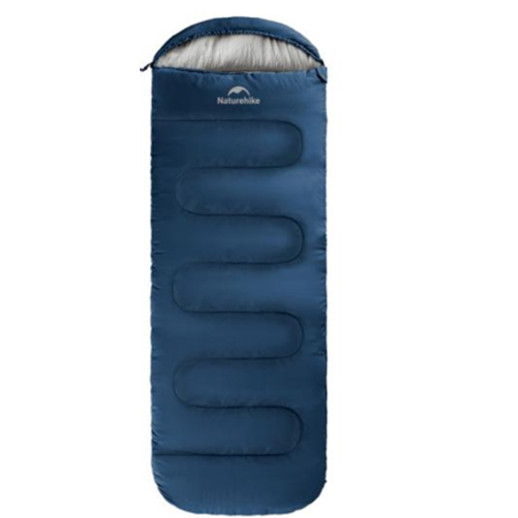 Спальник с капюшоном и закругленным дном Naturehike Y150 NH21MSD08 левый, темно-голубой