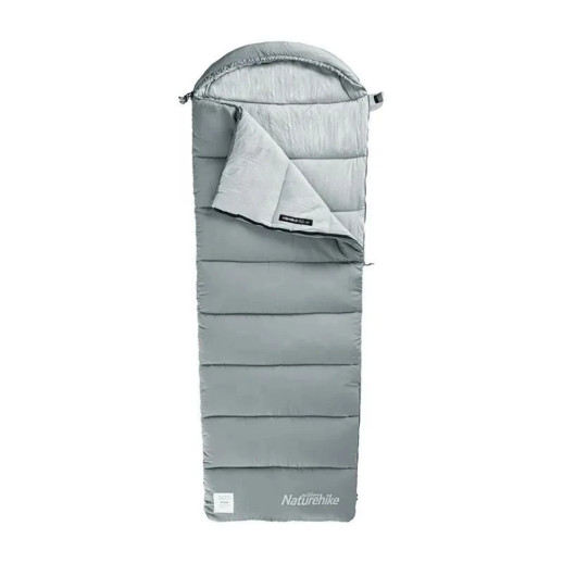 Спальный мешок с капюшоном Naturehike M300 CNK2350WS023, серый, правый