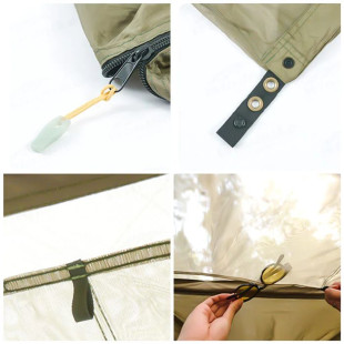 Гамак одноместный с москитной сеткой Naturehike NH22DC004, 210T polyester, темно-зеленый