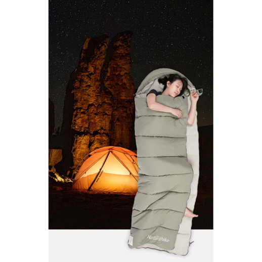Спальный мешок с капюшоном Naturehike M300 NH20MSD02, зеленый, правый