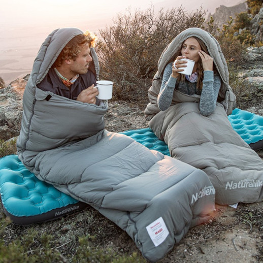 Спальный мешок с капюшоном Naturehike M300 NH20MSD02, зеленый, правый