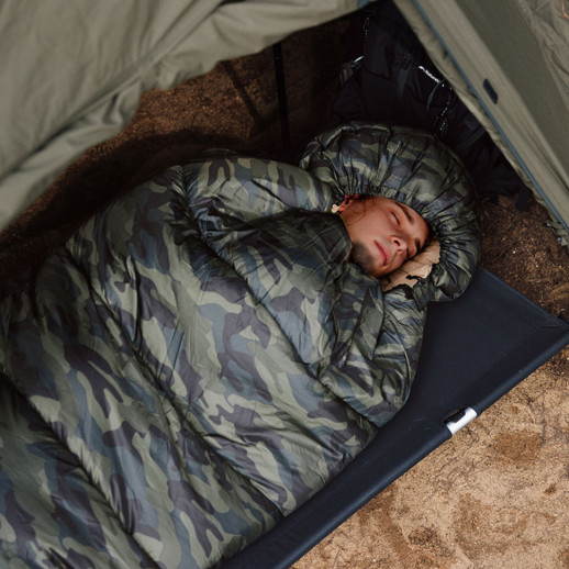 Спальный мешок с капюшоном Naturehike M320 CNK2350WS023, зеленый камуфляж, левый
