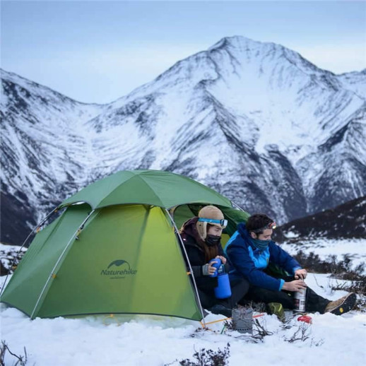 Палатка двухместная со сферическим куполом Naturehike Cloud Peak 2 NH17K240-Y 20D, темно-зеленая