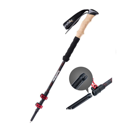 Трекинговая палка Naturehike NH20DS003, 135 см, черный/красный