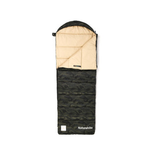 Спальный мешок с капюшоном Naturehike M320 CNK2350WS023, зеленый камуфляж, правый
