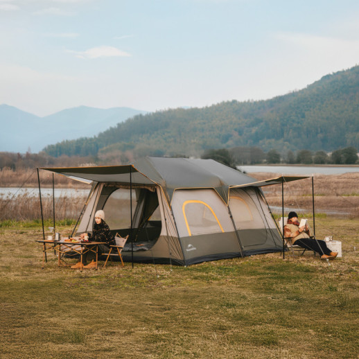 Палатка восьмиместная Naturehike Cape 13.1 CNK2450WS050 с быстрым раскрытием, серо-коричневая