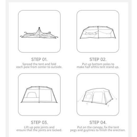 Палатка восьмиместная Naturehike Cape 13.1 CNK2450WS050 с быстрым раскрытием, серо-коричневая