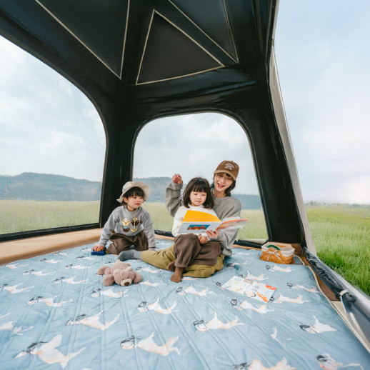 Палатка трехместная надувная автоматическая с тентом Naturehike Ango CNK2550WS017, коричневая