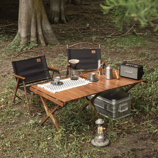 Стол раскладной деревянный Naturehike NH19JJ009, темное дерево, малый