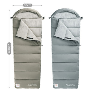 Спальный мешок с капюшоном с обычным мешком для хранения Naturehike M180 CNK2350WS023 левый, светло-зеленый