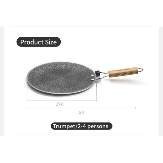 Сковорода из нержавеющей стали со складывающейся ручкой Naturehike CNK2550CF011, 29,5 х 29,5 см