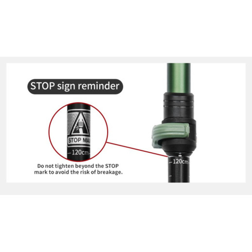 Трекинговая палка 3-сек. Naturehike CNK2550DS010, 55-120 см, алюминий, зеленая