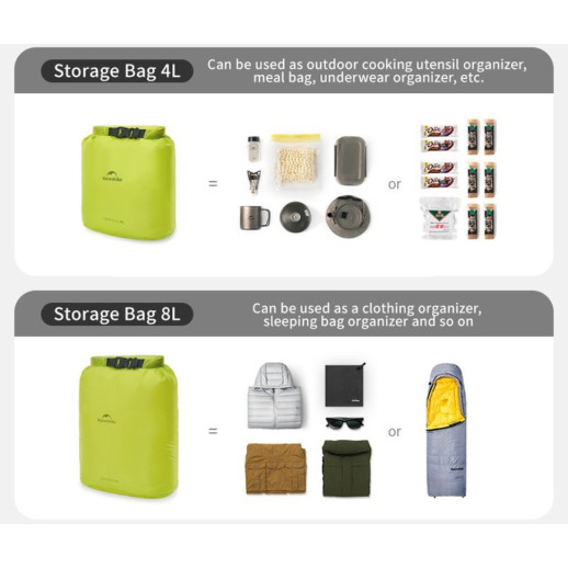 Гермомешок Naturehike CNK2550XB012, 8 л, белый