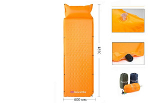 Коврик самонадувающийся с подушкой Naturehike NH15Q002-D, 25мм, голубой