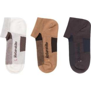 Носки быстро высыхающие Naturehike NH21FS013, 3 пары (бежевые, коричневые), размер М