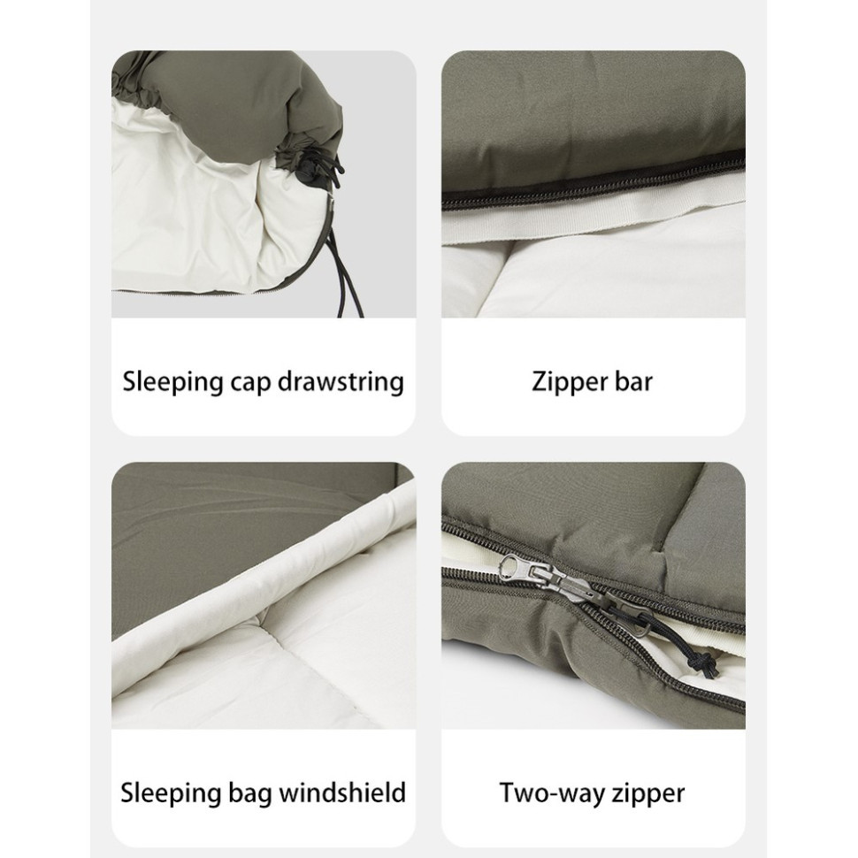 Спальник с капюшоном Naturehike LD350 CNK2300SD016, темно-зеленый