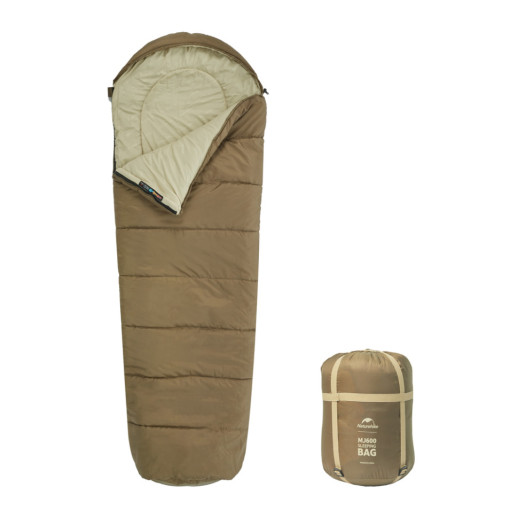 Спальник с капюшоном Naturehike MJ 600 CNK2300SD014, коричневый