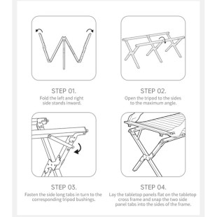 Складной стол Naturehike Star Jane T01 CNK2550JJ018, 119х60 см, углеродистая сталь, черный