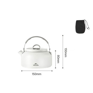 Чайник с керамическим антипригарным покрытием Naturehike CNK2450CF013 0,8 л, алюминий, белый