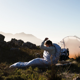 Спальник с натуральным пухом Naturehike CW400 NH18C400-D, р-р L, желто-серый