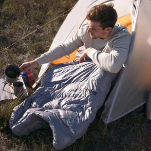 Спальник с натуральным пухом Naturehike CW400 NH18C400-D, р-р L, желто-серый