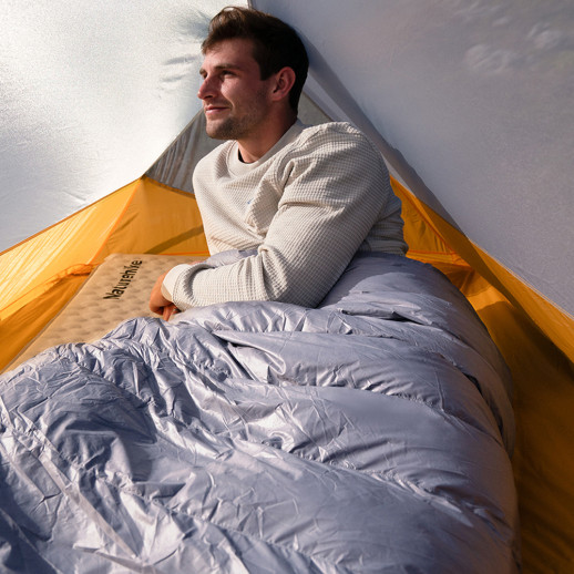 Спальник с натуральным пухом Naturehike CW400 NH18C400-D, р-р L, желто-серый