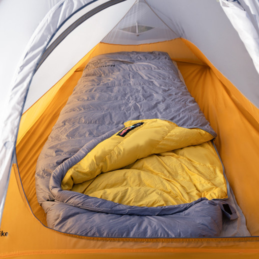 Спальник с натуральным пухом Naturehike CW400 NH18C400-D, р-р L, желто-серый