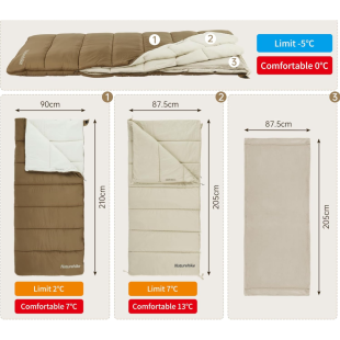 Спальный мешок 3 в 1 Naturehike CR450 CNH22SD011, коричневый