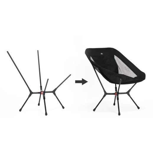 Стул складной ультралегкий Naturehike CNK2550JJ013 Yamami YL01, размер М, алюминий, черный