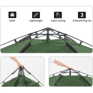 Палатка четырехместная автоматическая Naturehike NH21ZP008, темно-зеленый