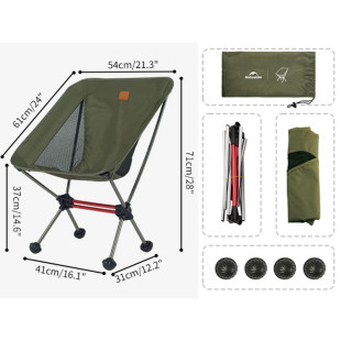 Стул складной ультралегкий Naturehike Stellaluna L01 CNK2350JJ017, алюминий, оливковый