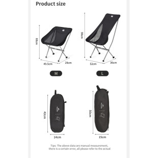 Стул складной ультралегкий Naturehike Stellaluna L04 CNK2450JJ015, размер L, алюминий, серый
