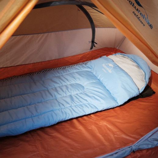 Спальник с капюшоном Naturehike L250 NH21MSD07, (9°C), правый, голубой
