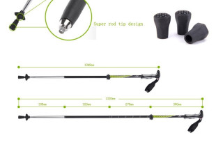 Трекинговые палки 4-секции (пара) Naturehike ультра легкие (NH00D004-D) зеленый