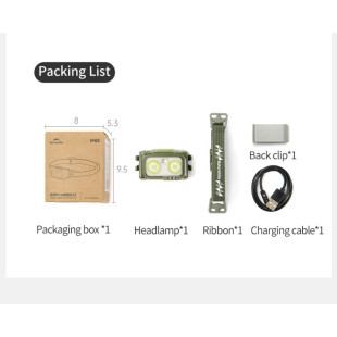 Фонарь налобный Naturehike CNK2550ZM011, серый