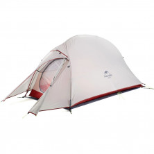 Палатка Naturehike Сloud Up 1 Updated NH18T010-T, 20D сверхлегкая одноместная с футпринтом, серо-красный