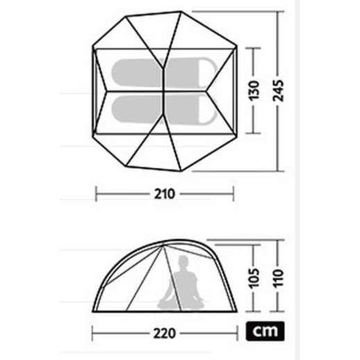 Палатка двухместная ультралегкая Naturehike Star River UL CNK2450WS022, серая