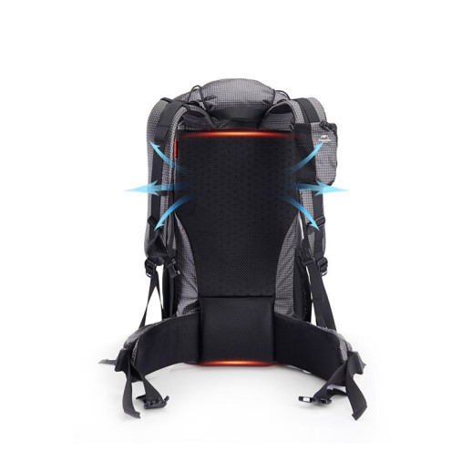 Рюкзак туристический Naturehike Rock NH19BP095, 60+5 л, графит в клетку