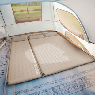 Матрас туристический с подушкой, самонадувающийся одноместный Naturehike CNK2550WS025, влагостойкий, 200х65х6 см, зеленый