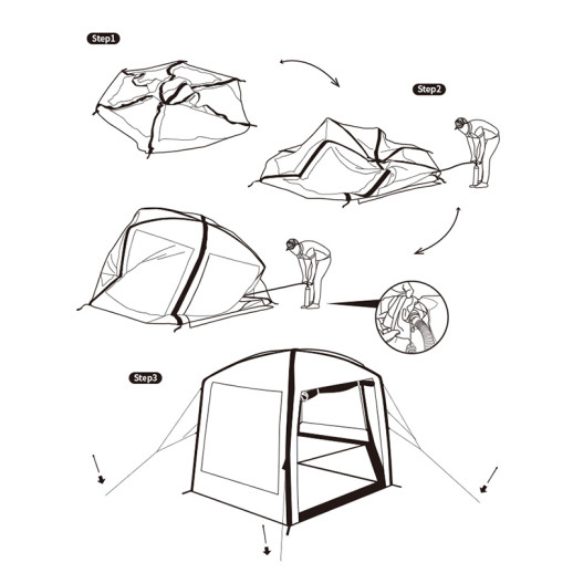 Тент для кемпинга Naturehike Hexagon Inflatable NH20TM002 380*329*220