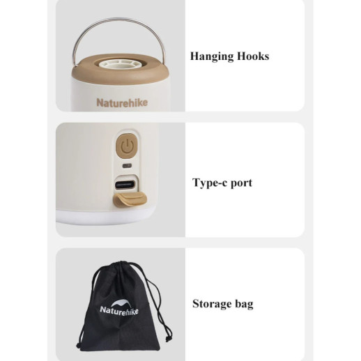 Мини насос - ночник - вентилятор Naturehike CNK2300DQ022, темно-зеленый