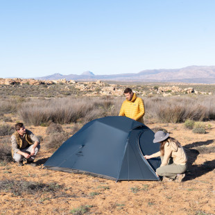 Палатка сверхлегкая трехместная с футпринтом Naturehike Cloud Up 3 UL NH18T030-T-T, 20D, темно-синяя