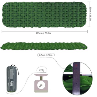 Надувной коврик Naturehike FC-10 NH19Z001-P, 65 мм, зеленый