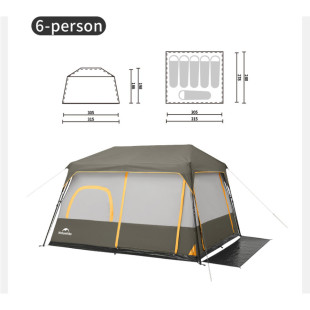 Палатка шестиместная Naturehike Cape 8.4 CNK2450WS050 с быстрым раскрытием, серо-коричневая