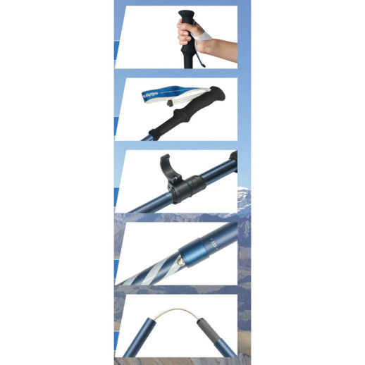 Комплект из пятисекционных складных трекинговых палок Naturehike CNK2450DS013 Gale Pro, 115-135 см, 2 шт, синие