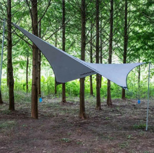 Тент для кемпинга Naturehike Rhombus NH19TM003, 150D / Silver Coated, 402х268 см, серый