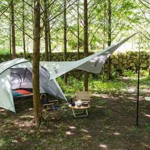 Тент для кемпинга Naturehike Rhombus NH19TM003, 150D / Silver Coated, 402х268 см, серый