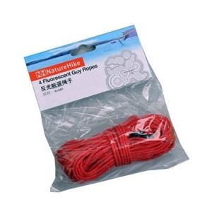 Светоотражающий шнур (оттяжка) Naturehike 4 шт х 4000 мм red NH15A001-G