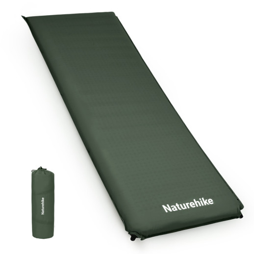 Коврик самонадувающийся одноместный Naturehike CNK2450WS020, 100 мм, темно-зеленый